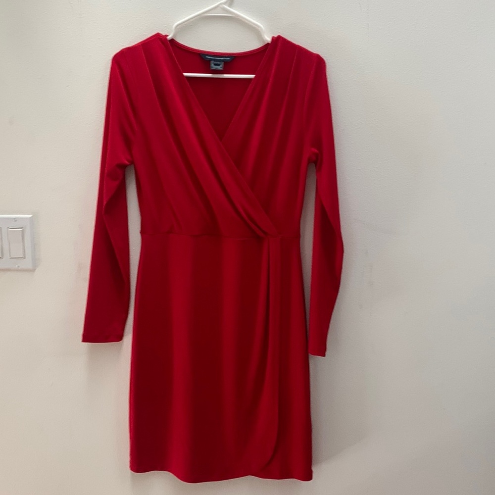 Red Long Sleeve French Connection Dress - size 10